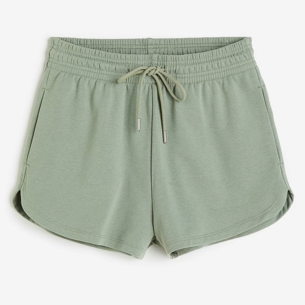 H&M Sage Green Drawstring Lounge Sweat Shorts XS